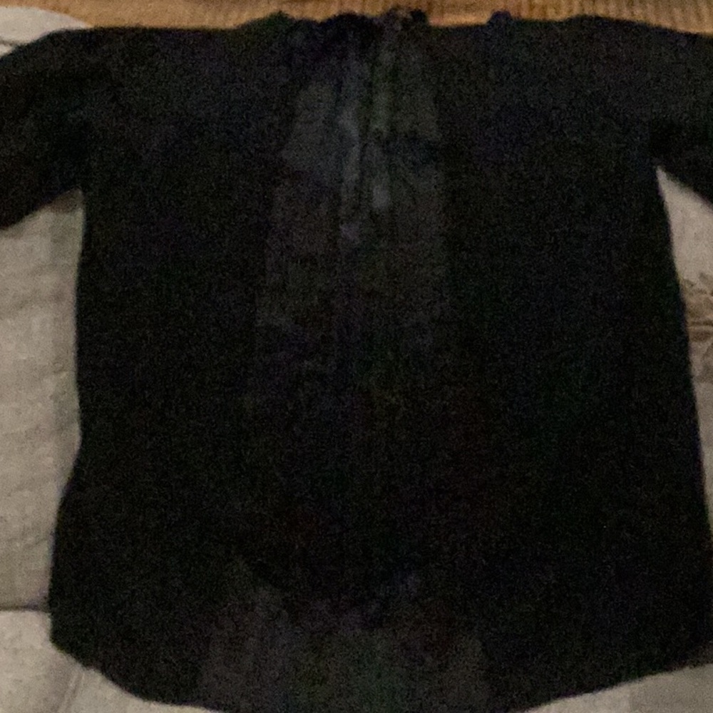 Classic Black Sweater with Pleated Satin Back